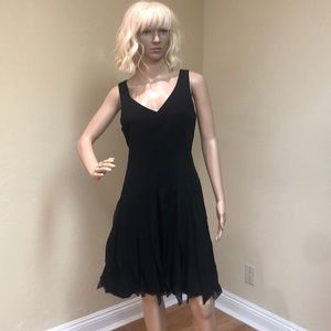Vintage Rickie Freeman for Teri Jon Black Sleeveless V-Neck Midi Dress